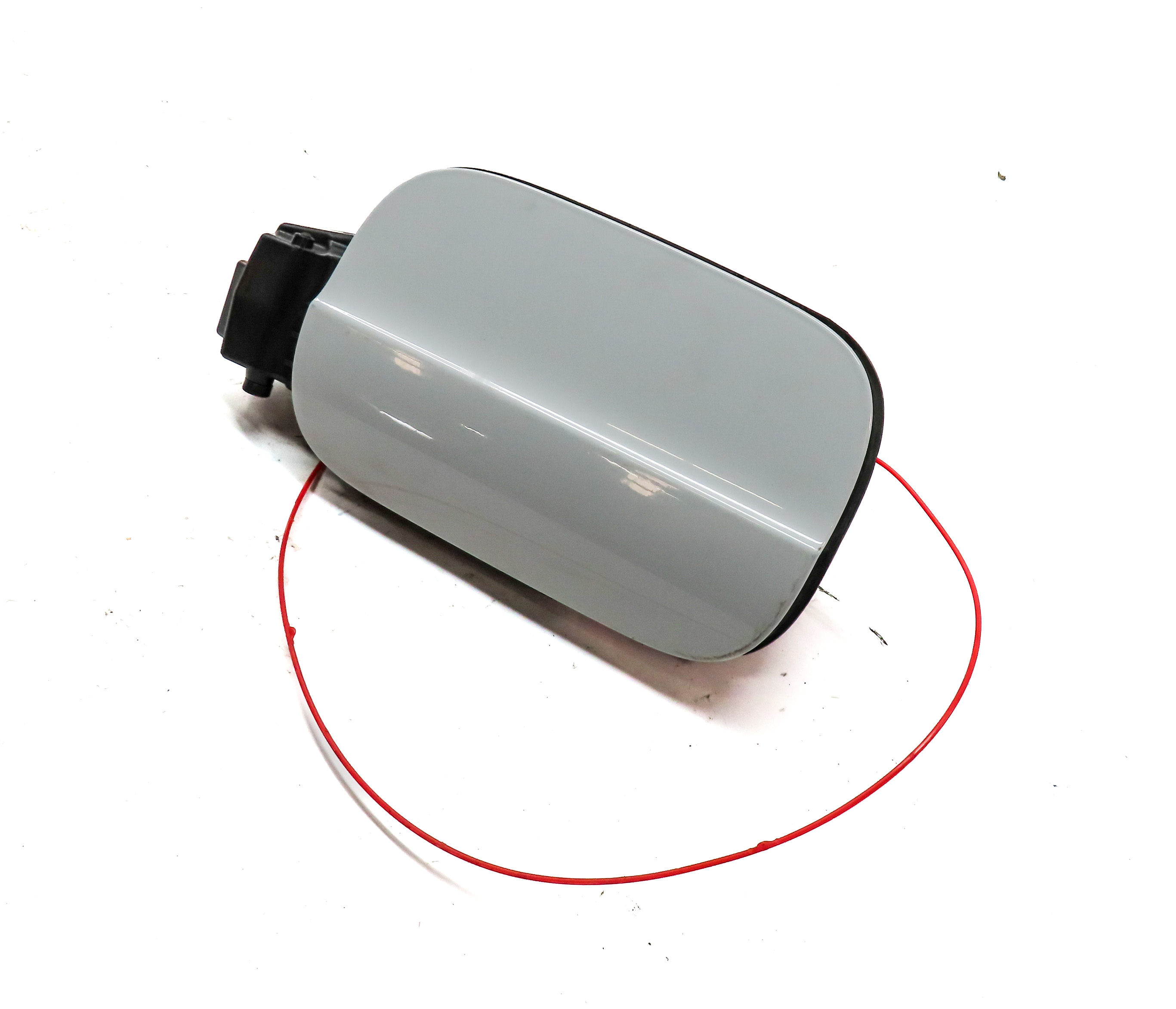 2010-2015 AUDI Q7 (4L) FUEL TANK DOOR LID COVER TRIM w/ HOUSING (White) — exact item pictured